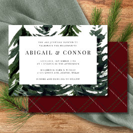 フォレ素朴ストタータンチェック格子赤黒緑白 招待状