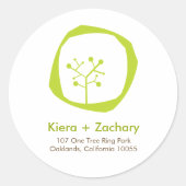 フォレ素朴ストツリーリングや輪アドレス結婚ステッカー ラウンドシール (正面)