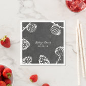 フォレ素朴ストパインコーンChalkboard結婚's スタンダードカクテルナプキン (インサイチュ)