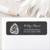 フォレ素朴ストパインコーンChalkboard結婚's ラベル (インサイチュ)