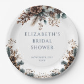 フォレ素朴ストフローラピネコンブライダルシャワー ペーパープレート (正面)