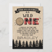 フォレ素朴ストプライドLumberjack Boys 1st Birthday サンキューカード (正面)