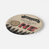 フォレ素朴ストプライドLumberjack Boys 1st Birthday ペーパープレート (アングル)