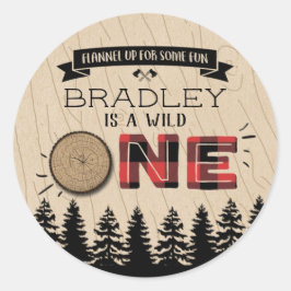 フォレ素朴ストプライドLumberjack Boys 1st Birthday ラウンドシール