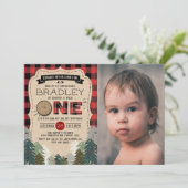 フォレ素朴ストプライドLumberjack Boys 1st Birthday 招待状 (スタンド正面)