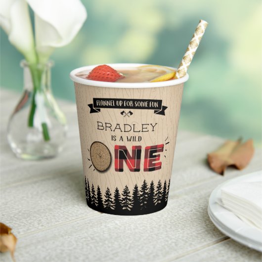 フォレ素朴ストプライドLumberjack Boys 1st Birthday 紙コップ (インサイチュ)