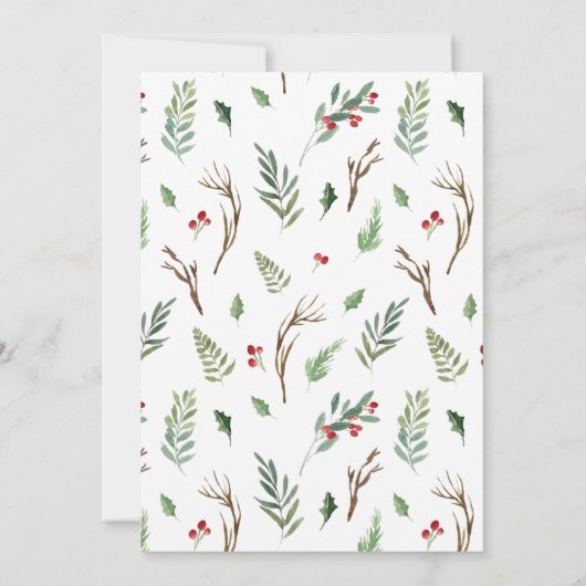 フォレ素朴ストベリーピネコーンクリスマスパーティー招待客 招待状 (裏面)