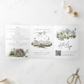 フォレ素朴ストマウンテンキャンプバチェロレッテ 三つ折り招待状 (内部)