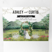 フォレ素朴ストマウンテン結婚の3倍招待状 三つ折り招待状 (内部最初)