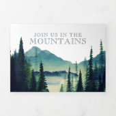 フォレ素朴ストマウンテン結婚の3倍招待状 三つ折り招待状 (カバー)