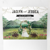 フォレ素朴ストマウンテン結婚の3倍招待状 三つ折り招待状 (内部最初)