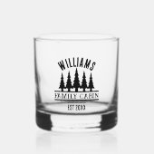 フォレ素朴スパーソナライズされたファミリーキャビン名 ウイスキーグラス (正面)