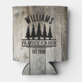 フォレ素朴スパーソナライズされたファミリーキャビン名 缶クーラー (正面)