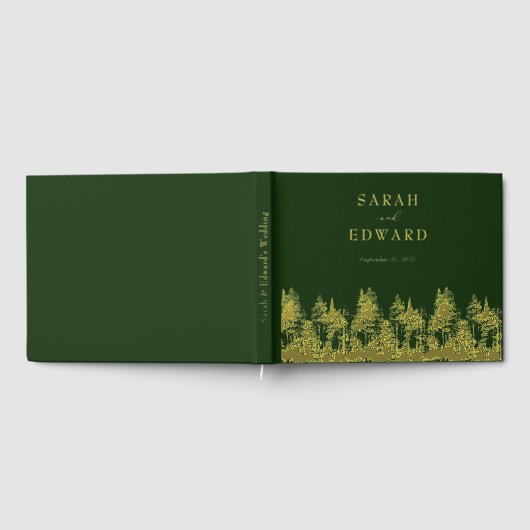 フォレ素朴ス結婚ゴールドフォイルのゲストブック ゲストブック (全面)