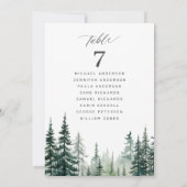 フォレ素朴ス結婚テーブルの座席表カード 招待状 (裏面)