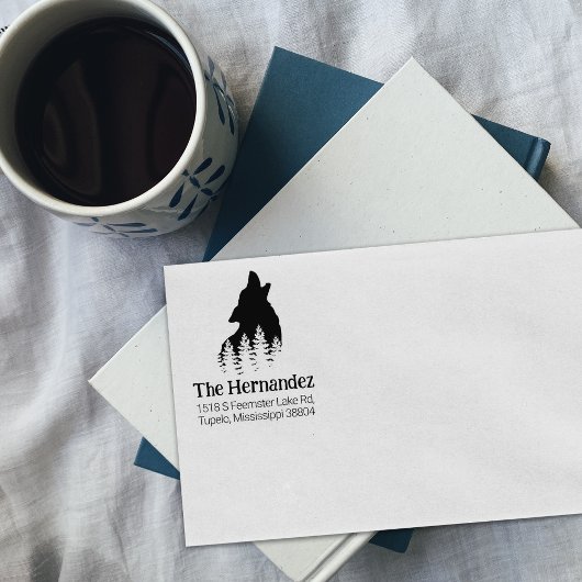 フォレ飾ストウルフファミリー差出人住所 ラバースタンプ