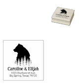 フォレ飾ストベアカップル差出人住所 ラバースタンプ (押印)