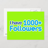 フォロワー数が1000を超えている ポストカード (正面/裏面)