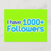 フォロワー数が1000を超えている ポストカード (正面)