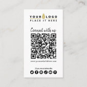 フォローしてつながる QRコード SNS シンプルホワイト 名刺 (正面)