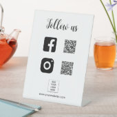 フォローするためにスキャン 当社のソーシャルメディア カスタムロゴ QRコード 台座サイン (インサイチュ)