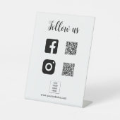 フォローするためにスキャン 当社のソーシャルメディア カスタムロゴ QRコード 台座サイン (正面)