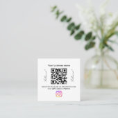 フォローするQRコードサインをスキャン | Instagramフォロー スクエア名刺 (スタンド正面)