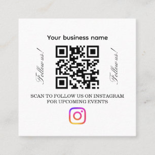 フォローするQRコードサインをスキャン Instagramフォロー スクエア名刺