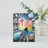 フォローン姿カラフルユニバースクロス ポストカード (スタンド正面)