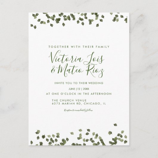 フォロ葉ング秋秋素朴結婚ズ ポストカード (正面)