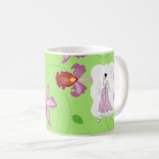 フォワアパリファッションイラストレーション コーヒーマグカップ (正面右)