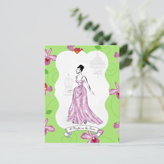 フォワアパリファッションイラストレーション ポストカード (スタンド正面)