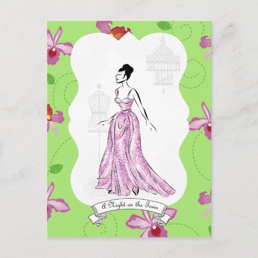 フォワアパリファッションイラストレーション ポストカード (正面)