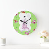 フォワアパリファッションイラストレーション ラージ壁時計 (ホーム)