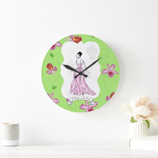 フォワアパリファッションイラストレーション ラージ壁時計 (ホーム)