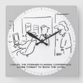 フォワード計画会議のキャンセル(&理由!) スクエア壁時計 (正面)