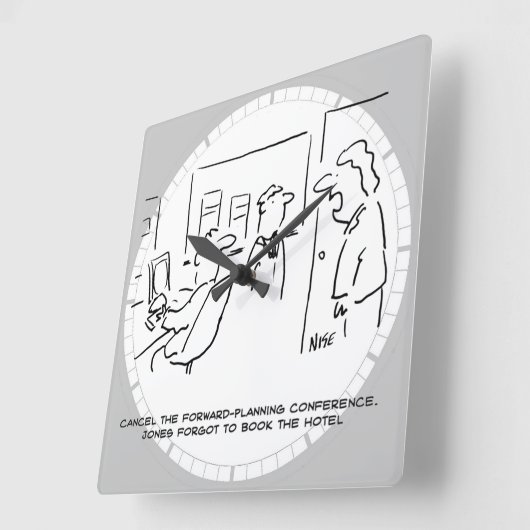 フォワード計画会議のキャンセル(&理由!) スクエア壁時計 (傾斜)