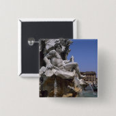 フォンタナデイクワトロフィウミ，ピアッツァナヴォナ，ローマ， 缶バッジ (正面&裏面)