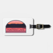 フォンタナ湖 ノースカロライナ州 赤い日の出 ラゲッジタグ (正面横)