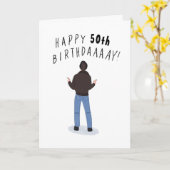 フォンツカッコいいハッピー日50th誕生日カード カード (黄色い花)