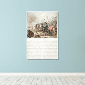 フォンテノイの戦い1745年、ルイ・ル・コーの彫刻 キャンバスプリント (インサイチュ (ウッドフロア))