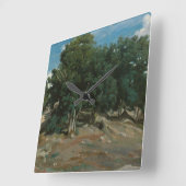 フォンテンブローのオークの木 スクエア壁時計 (傾斜)