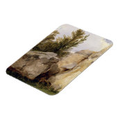 フォンテーヌブローの森で， c.1825 (缶上の油) マグネット (左側)