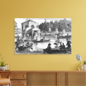 フォンテーヌブローの池の眺め キャンバスプリント (インサイチュ (リビング))