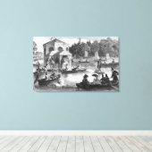 フォンテーヌブローの池の眺め キャンバスプリント (インサイチュ (ウッドフロア))