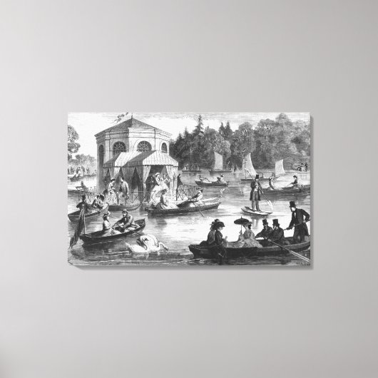 フォンテーヌブローの池の眺め キャンバスプリント (正面)