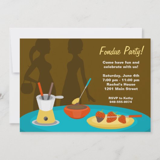 フォンデュのパーティの招待状 招待状 (正面)