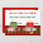 フォンデュのポットのクリスマスのフォンデュのパーティーInvitaitons 招待状 (正面/裏面)