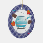 フォンデュチョコレートいちごのクリスマスのオーナメント セラミックオーナメント (右)