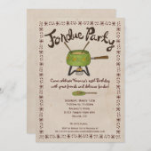 フォンデュパーティの招待状 招待状 (正面/裏面)